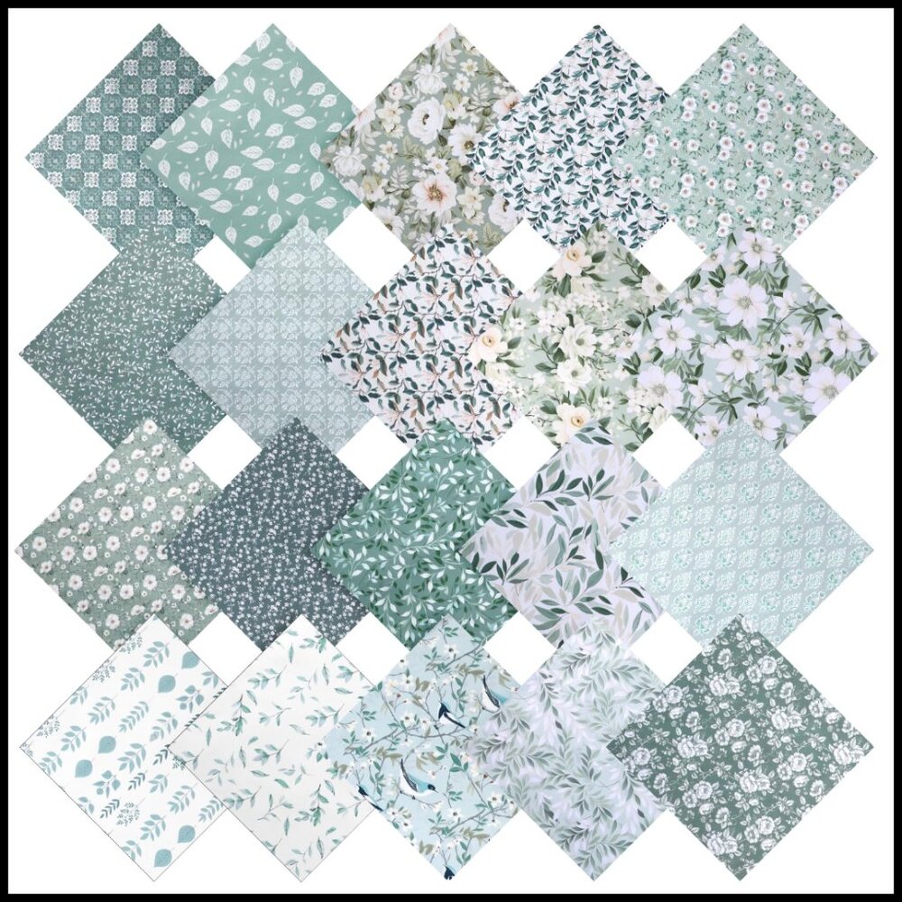Vintage Cotton Fabric Squares Pre-Cut Quilting Floral Patchwork DIY Craft